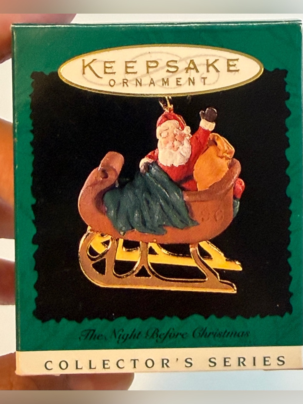 Vtg 1996 Hallmark Keepsake Miniature Ornament The Night Before Christmas Santa